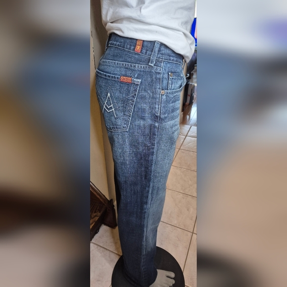 7 For All Mankind Men's Relaxed Fit Jeans - Blue - Picture 9 of 15